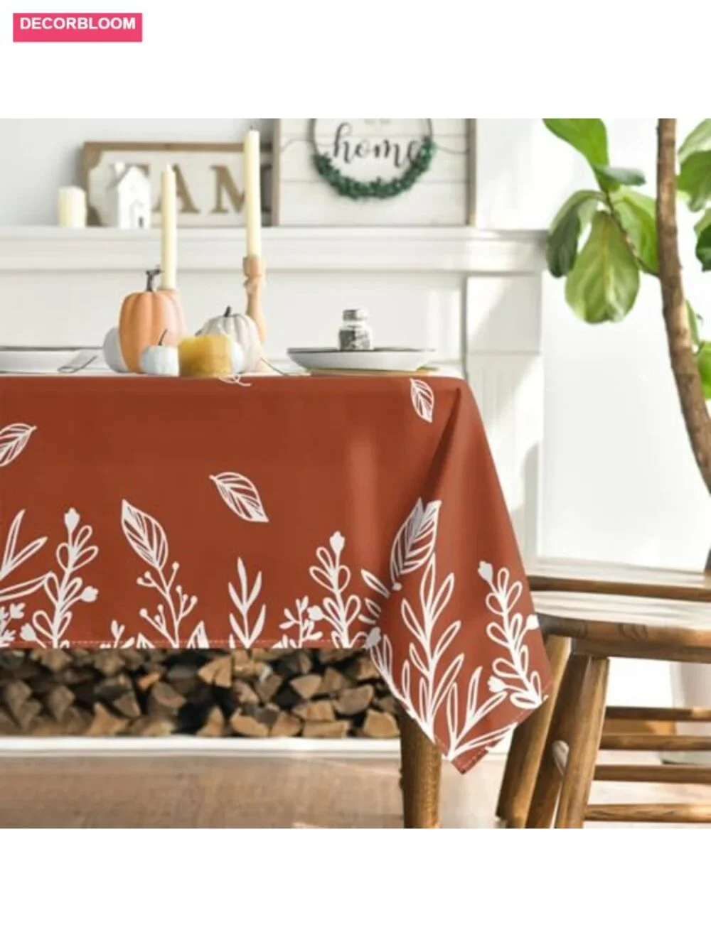 Fall Floral Tablecloth 60x84 Rectangular Thanksgiving Dining